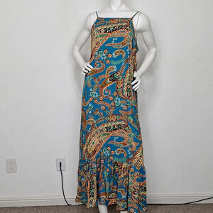 State *NEW* Psychedelic Paisley Bohemian Hippie 70's Inspired Maxi Dress Size S